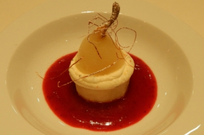 Chili-Birnchen mit Mascarpone-Basilikum-Creme