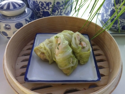 Chinakohl Röllchen mit Lachs