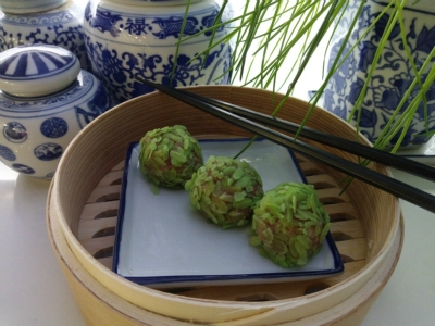 DIM SUM grüne Reisbällchen