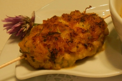 Fisch-Kebab zum Linsensüppchen