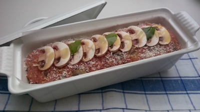 Fleischterrine mit Champignons