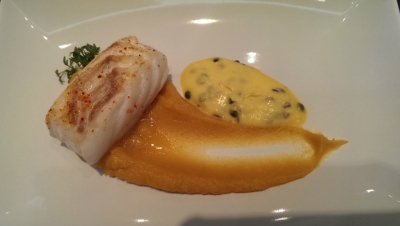 Kabeljau auf Süßkartoffel-Creme mit Passionsfrucht-Butter