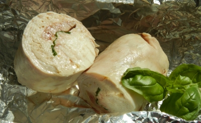 Kaninchenrücken in der Folie pochiert 2