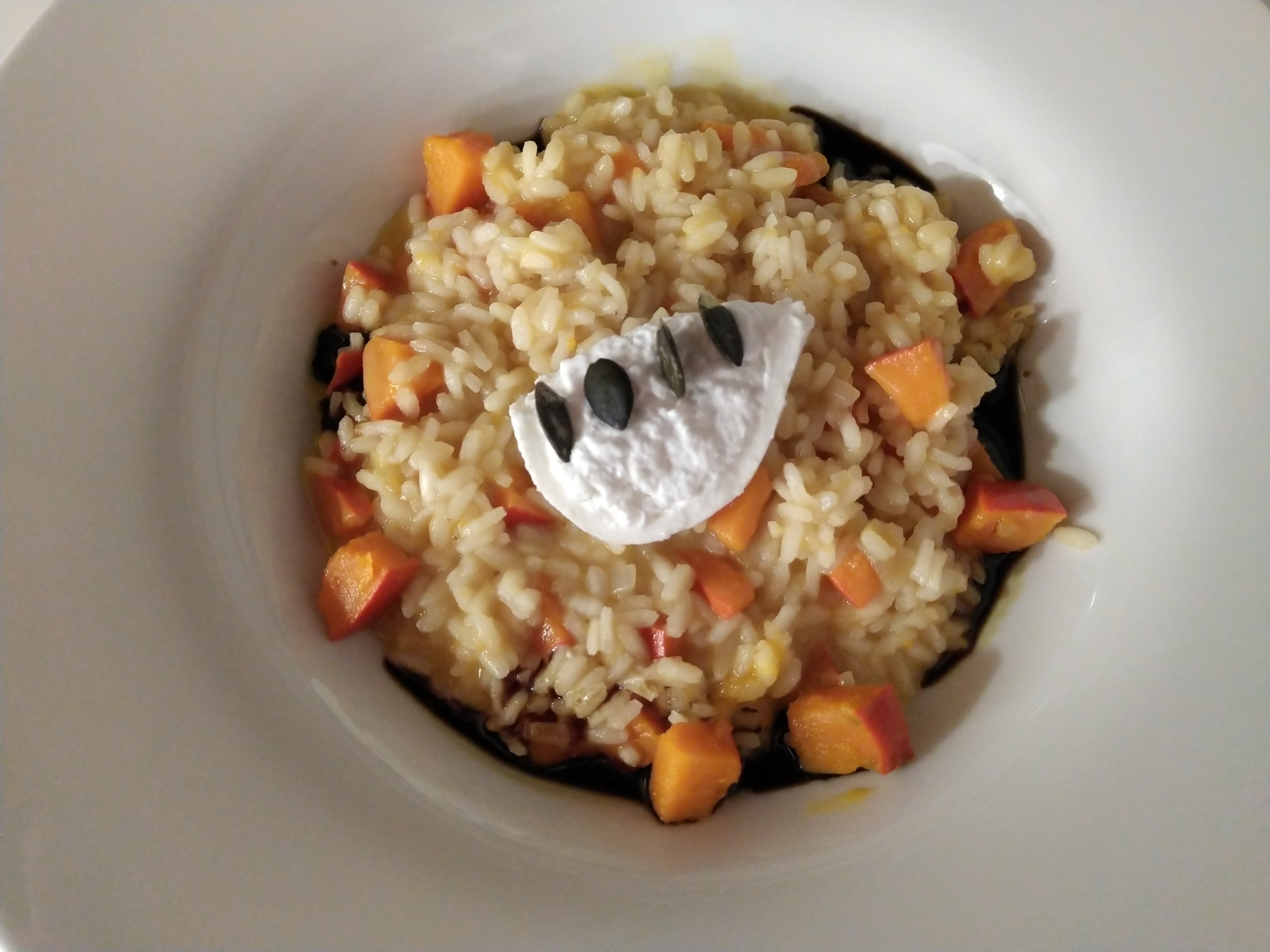 Kürbis-Risotto mit Buratta