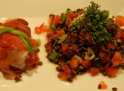 Linsen Salat, lauwarm