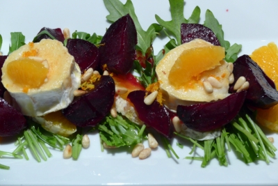 Rote Beete mit Orange und Ziegenkäse