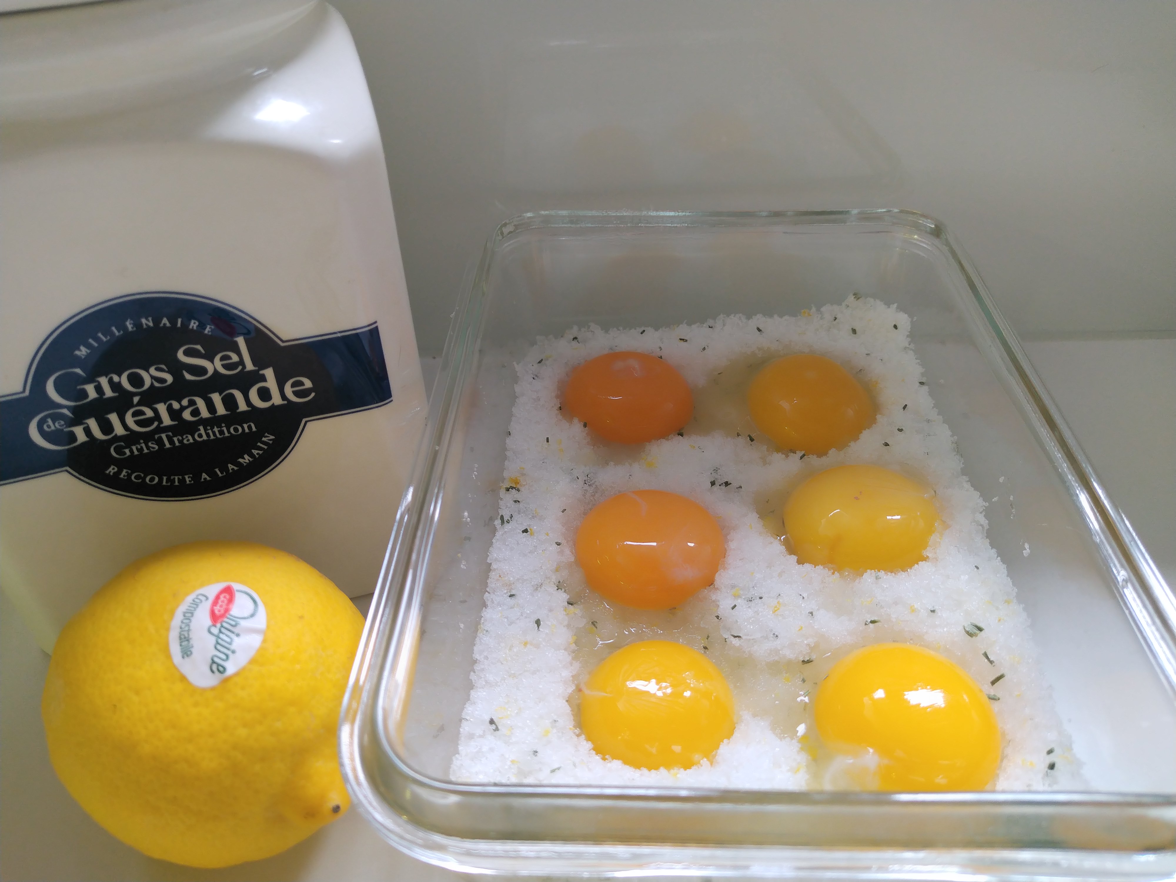 Salz gebeizte Eigelbe