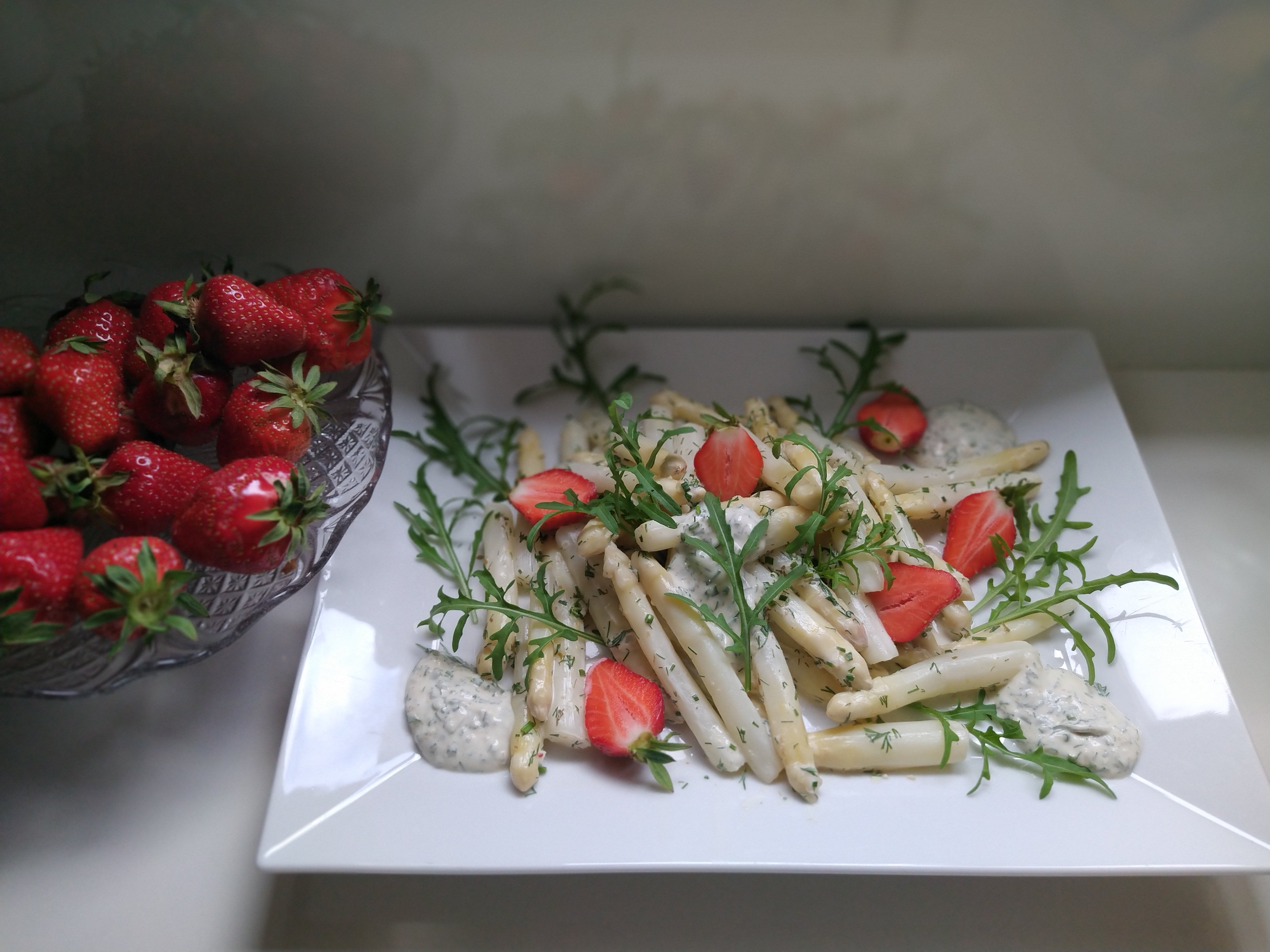 Spargelspitzen in grüner Sauce