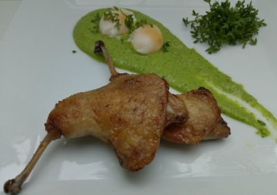 Wachtel-Schenkel, gebraten